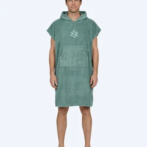 Watery bathing poncho for adults - Cotton - Forrest Green