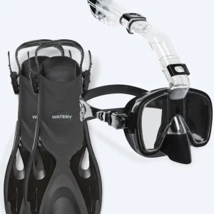 Watery snorkel set for kids - Fisher/Pearl - Black