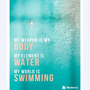 Watery swim poster - My World is Swimming