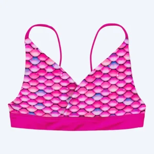 Fin Fun mermaid bikini top for girls without flosses - Malibu Pink (Pink)