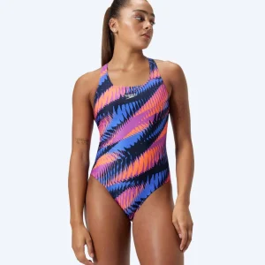 Speedo swimsuit for women - Allover Digital Powerback - Blue/orange