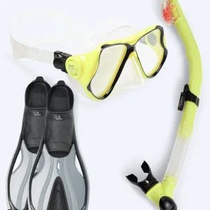 Watery snorkel set for adults - Delphina/Hudson - Yellow