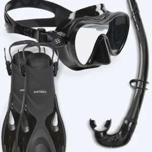 Watery snorkel set for adults - Fisher/Cliff - Black