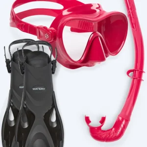 Watery snorkel set for adults - Fisher/Cliff - Red