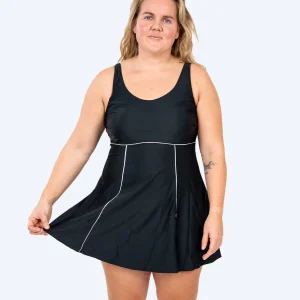 Watery swimsuit with skirt for women - River - Black/white