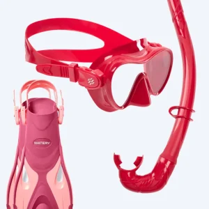 Watery snorkel set for kids - Fisher/Cliff - Pink/dark red