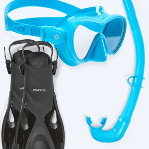 Watery snorkel set for kids - Fisher/Cliff - Light blue