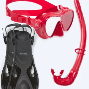 Watery snorkel set for kids - Fisher/Cliff - Dark red