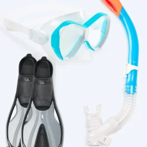 Watery snorkel set for kids - Delphina/Triton - Light blue
