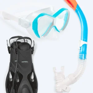 Watery snorkel set for kids - Fisher/Triton - Light blue
