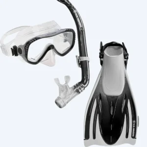 Aqualung snorkel set for adults - Pakala - Black/grey